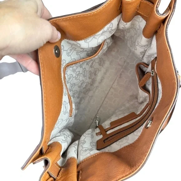 Michael Michael Kors deep Caramel Leather Hamilton Large Tote Bag Purse - Picture 6 of 8